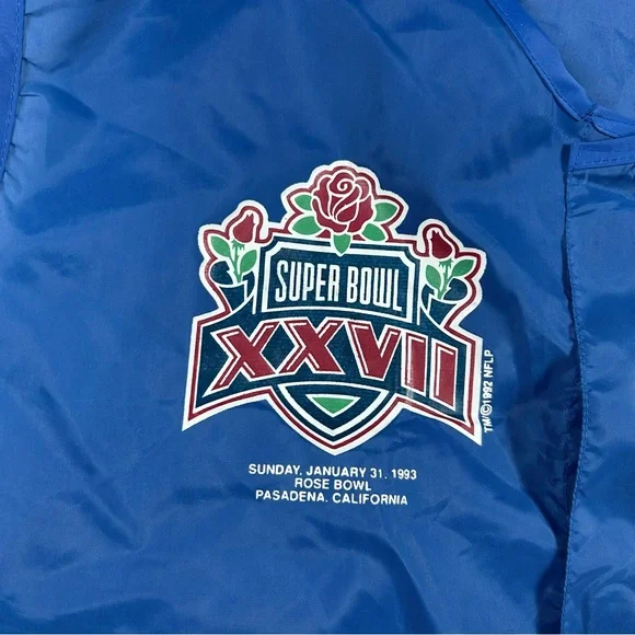 Vtg NFL Super Bowl XXVII 1993 Rose Bowl Field Access Vest Chalk Line Cowboys NWT - Picture 4 of 7